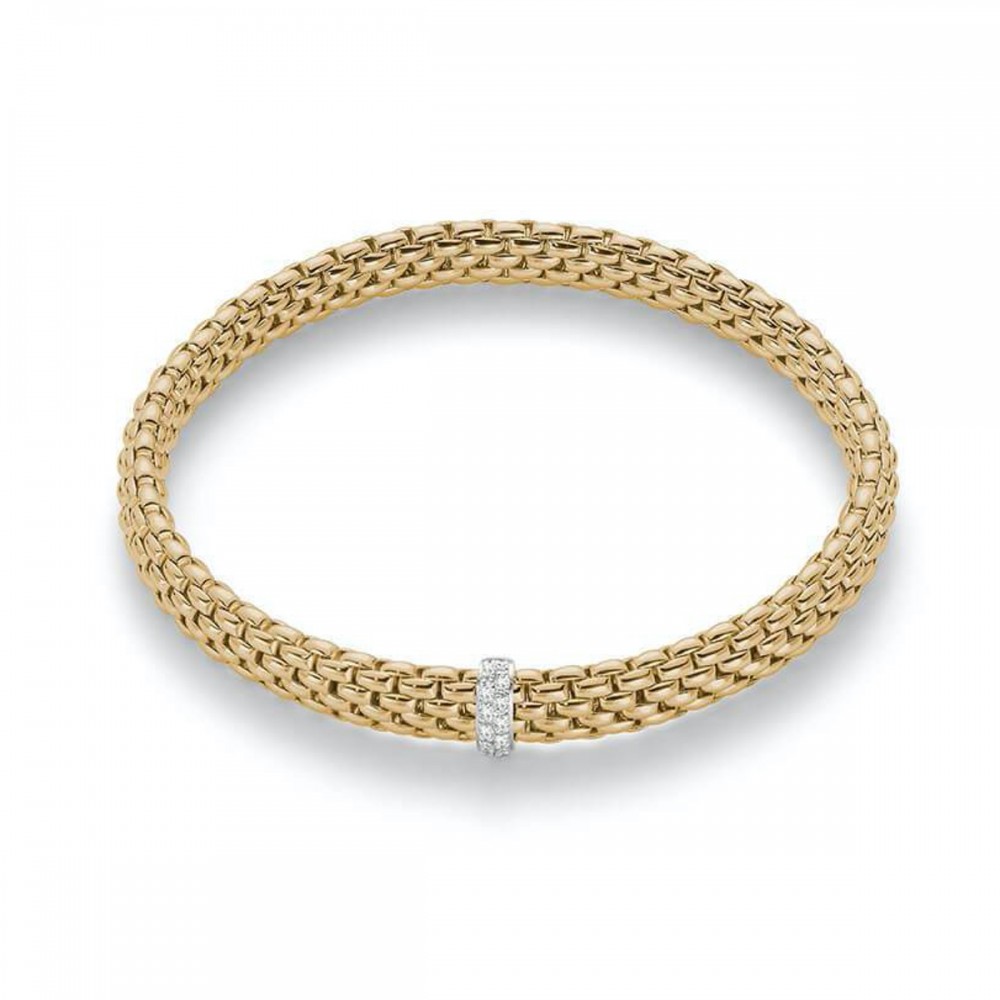 Fope 18k White Gold Flex'it Black Diamond Bracelet - 9943247