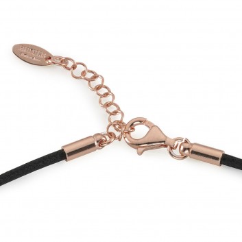 Humilis cotton cord with rose gold plated sterling silver clasp