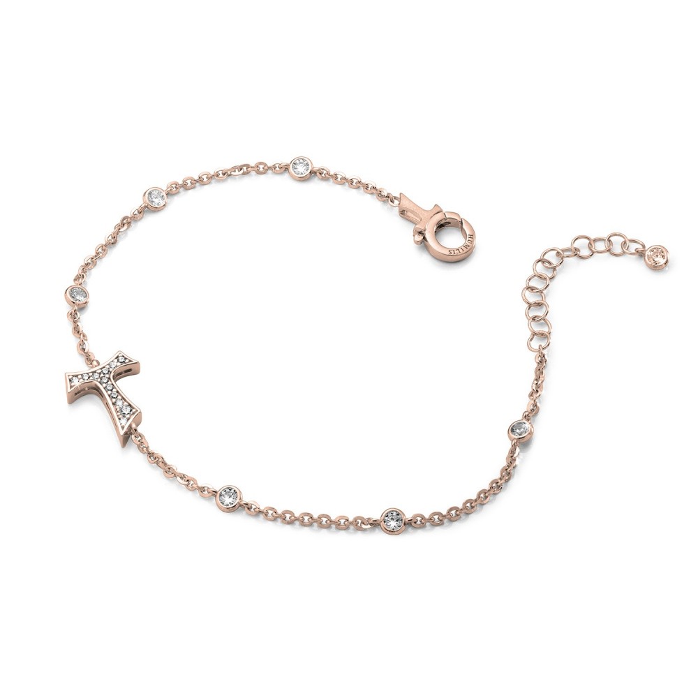 Humilis rose golden plated sterling silver bracelet with zirconia