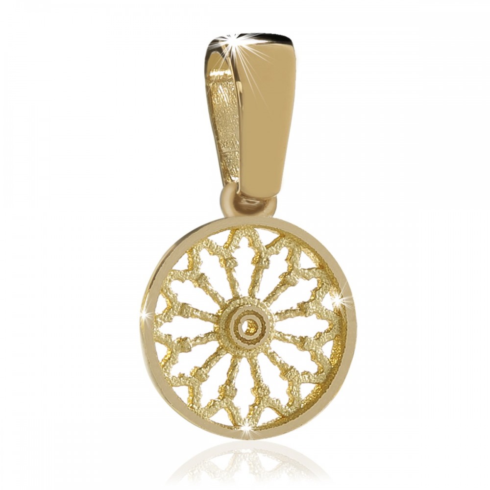 Gold plated Rose window pendant of Assisi