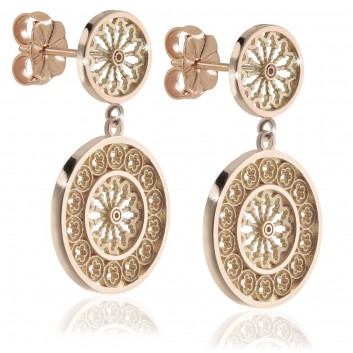 Assisi Rose window earrings - gold