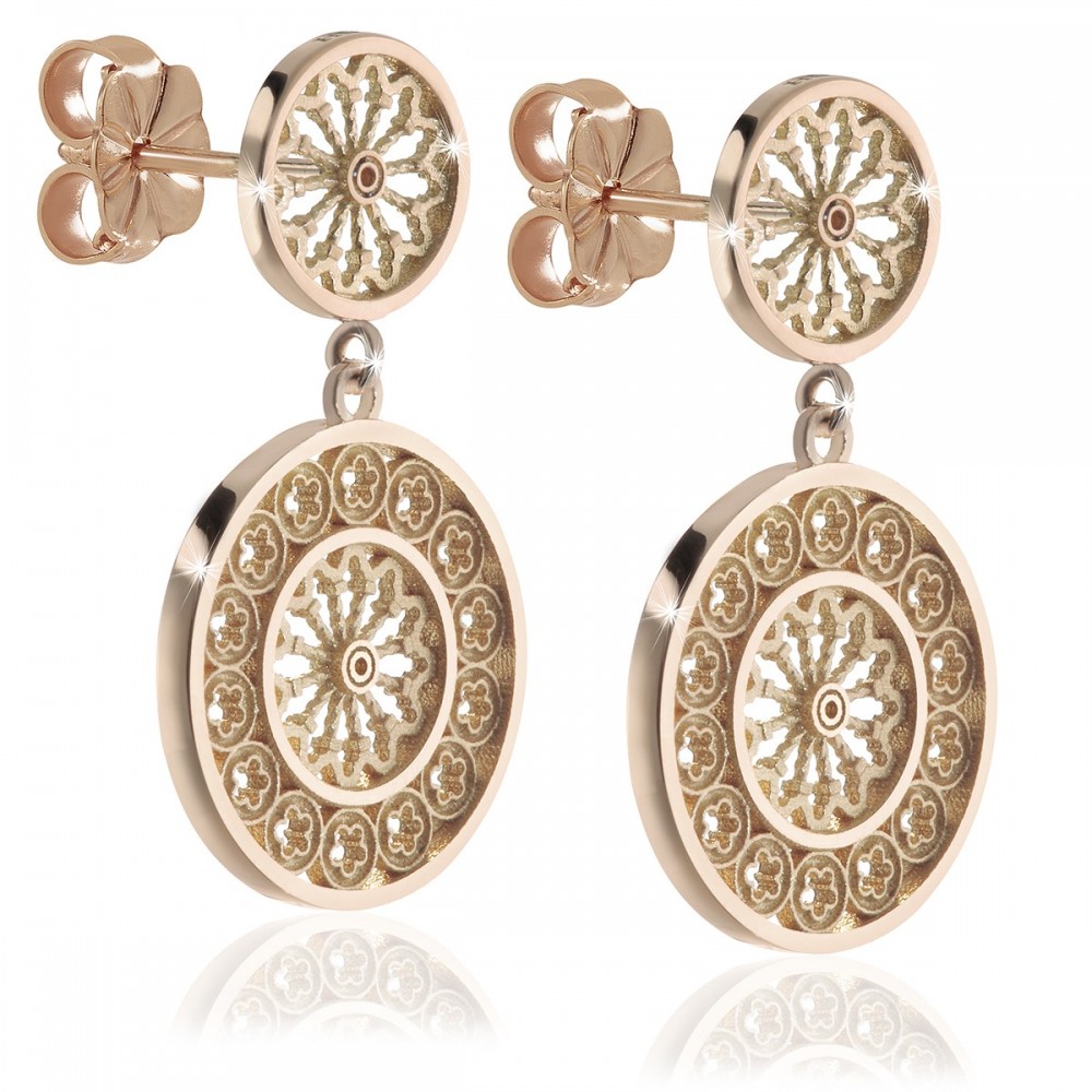 Assisi Rose window earrings - gold