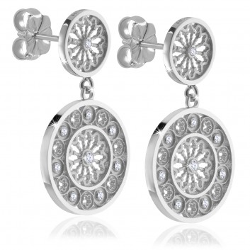 White gold AERE rose window earrings