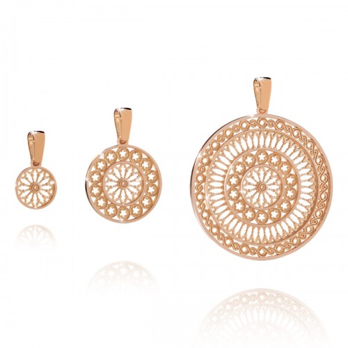 Assisi Rose Window - rose gold charm